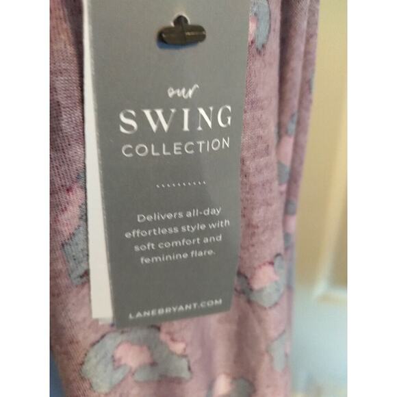 Lane Bryant Top Swing Collection Maroon Peasant Off Shoulder Sz 24 Boho New - Picture 6 of 9